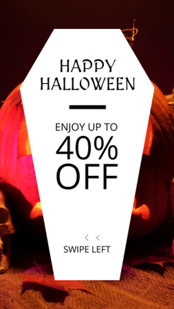 Creepy Stuff With Discounts For Halloween Celebration TikTok Video Design Template