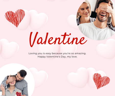 Cute Valentine's Day Greeting Facebook Design Template