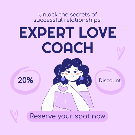 Ad of Expert Love Coach Services Instagram Design Template