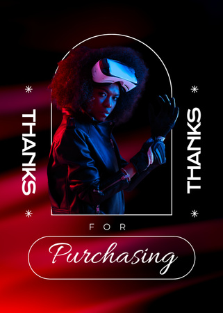Newest Virtual Reality Glasses And Gratitude For Purchase Postcard 5x7in Vertical Design Template