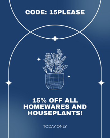 Discount Offer on Homewares and Houseplants Instagram Post Vertical Design Template
