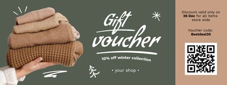 Winter Offer of Warm Sweaters Coupon Design Template