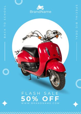 Scooter Sales Offer Poster Design Template