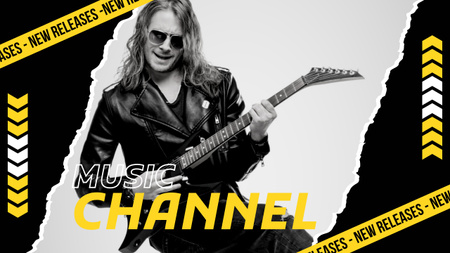 Platilla de diseño Atmospheric Music Channel With Guitar Track Releases Youtube