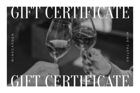 Oznámení o degustaci vína s lidmi s skleničkami Gift Certificate Šablona návrhu