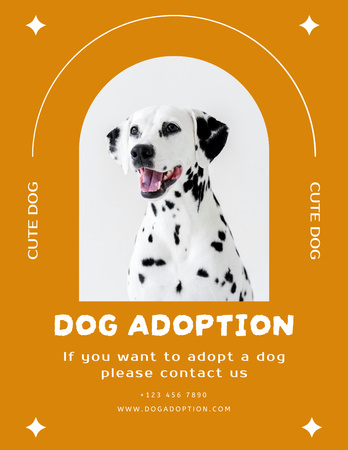 Designvorlage Dog Adoption Ad with Cute Dalmatian für Flyer 8.5x11in