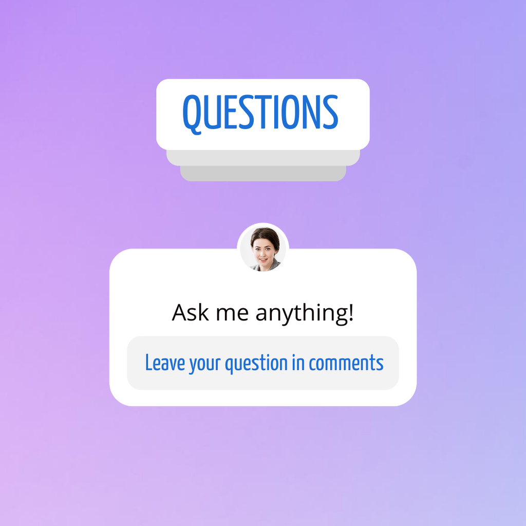 Szablon projektu Ask me Anything Question Instagram