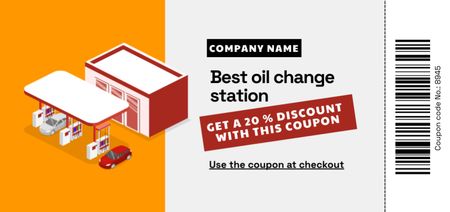 Platilla de diseño Best Oil Change Station for Vehicles With Discounts Coupon Din Large