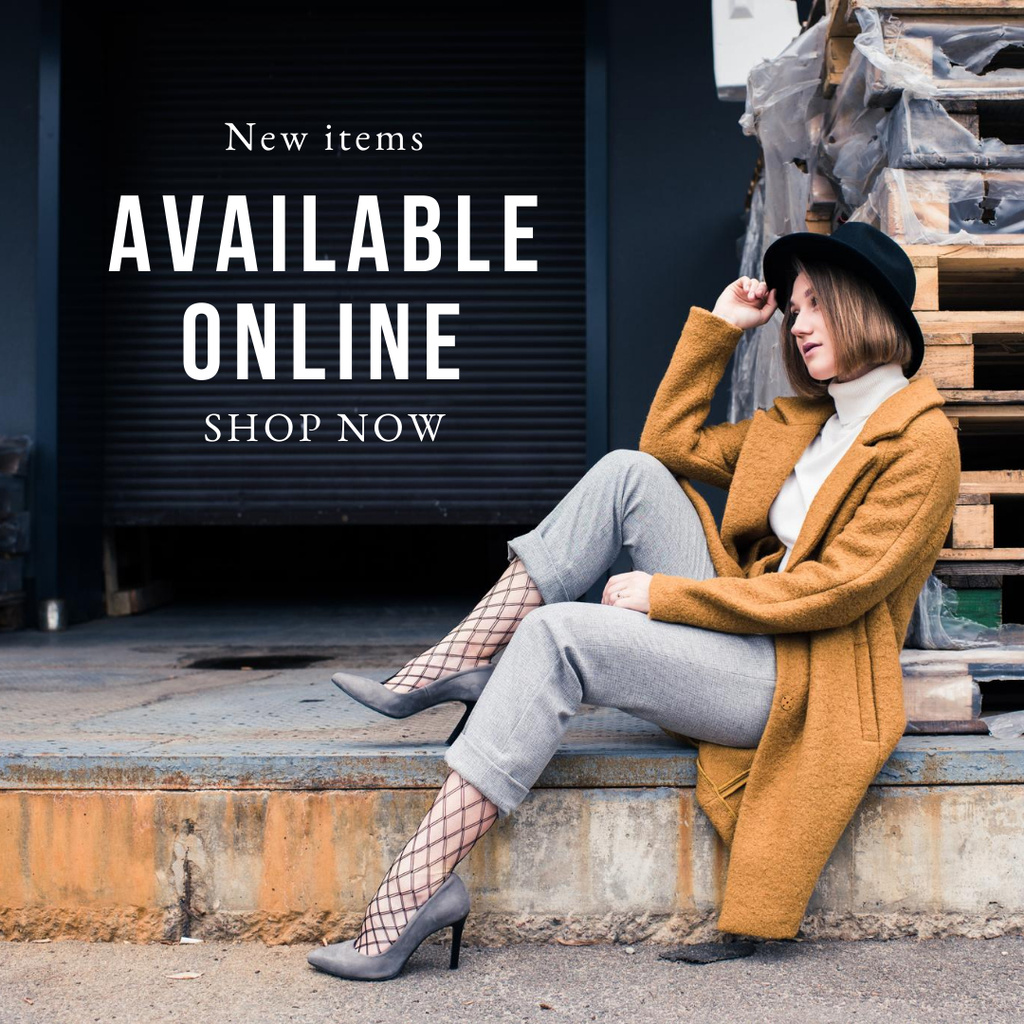 Female Clothing Online Shop Ad Instagram ADデザインテンプレート