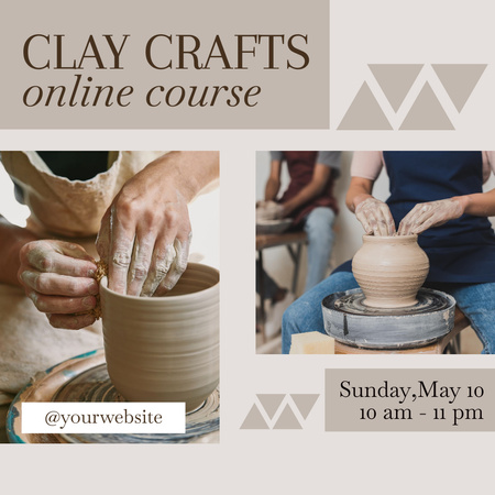 Platilla de diseño Clay Crafts Course Promotion Instagram
