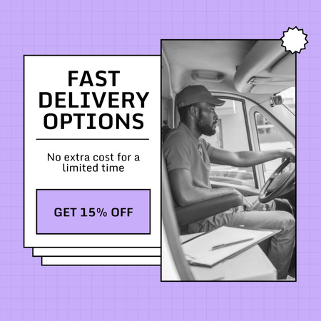 Limited-Time Offer of Discount on Courier Services Instagram AD Design Template
