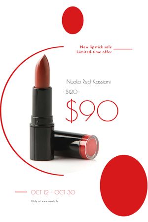 Cosmetics Sale with Red Lipstick Tumblr Design Template