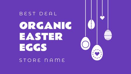 Offer of Organic Easter Eggs Label 3.5x2in Design Template