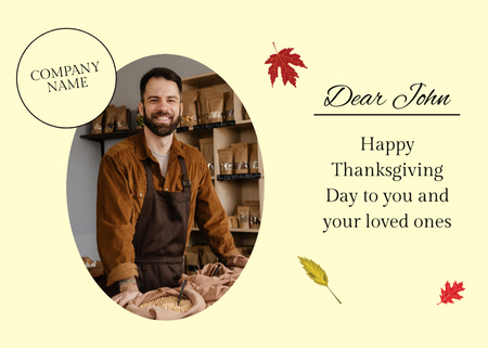 Thanksgiving Holiday Wishes Flyer 5x7in Horizontal Design Template