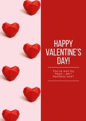 Valentine's Day Greeting with Red Hearts and Beautiful Phrase