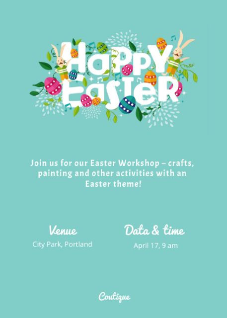 Easter Holiday Celebration Announcement Invitation tervezősablon