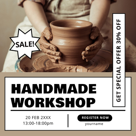 Offer Discounts on Pottery Workshop Instagram Design Template