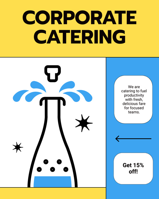 Corporate Catering Services with Champagne Instagram Post Vertical Πρότυπο σχεδίασης
