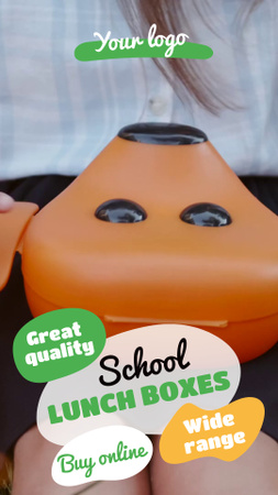 School Food with Lunchbox on Table TikTok Video Design Template
