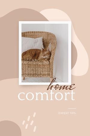 Cute Cat in Armchair Tumblr Tasarım Şablonu