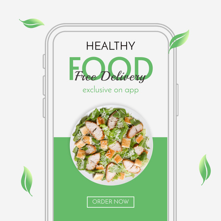 Healthy Food Free Delivery Instagram Design Template
