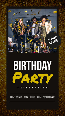 People Dancing at Birthday Party In Night Club Instagram Story Design Template
