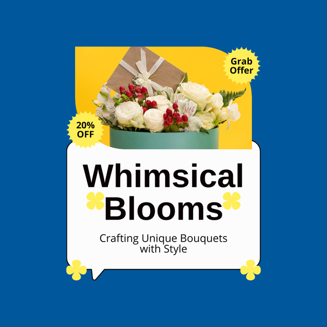 Grand Offer Discounts on Blooming Bouquets Instagram tervezősablon