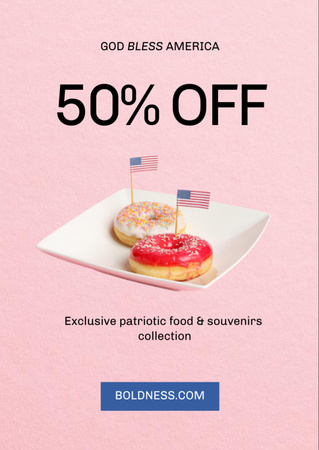 Bakery Sale on 4th of July Flyer A6 Design Template
