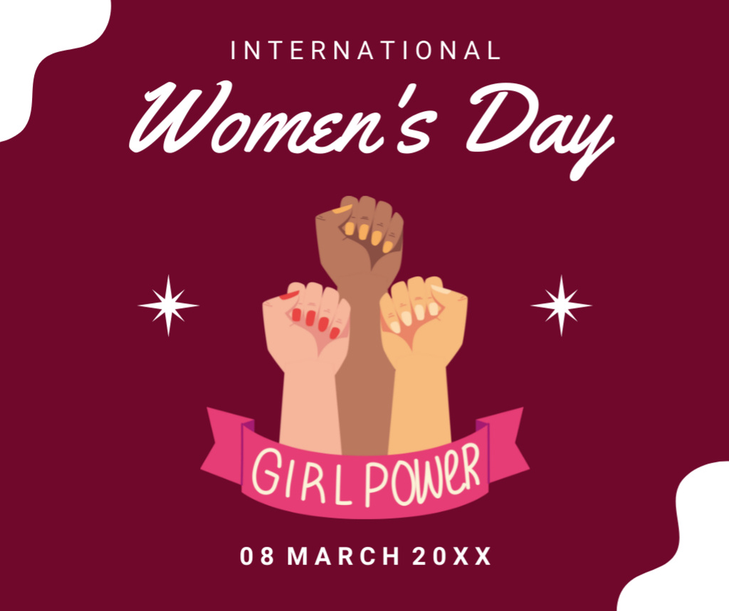 Platilla de diseño International Women's Day with Inspiration of Power Facebook