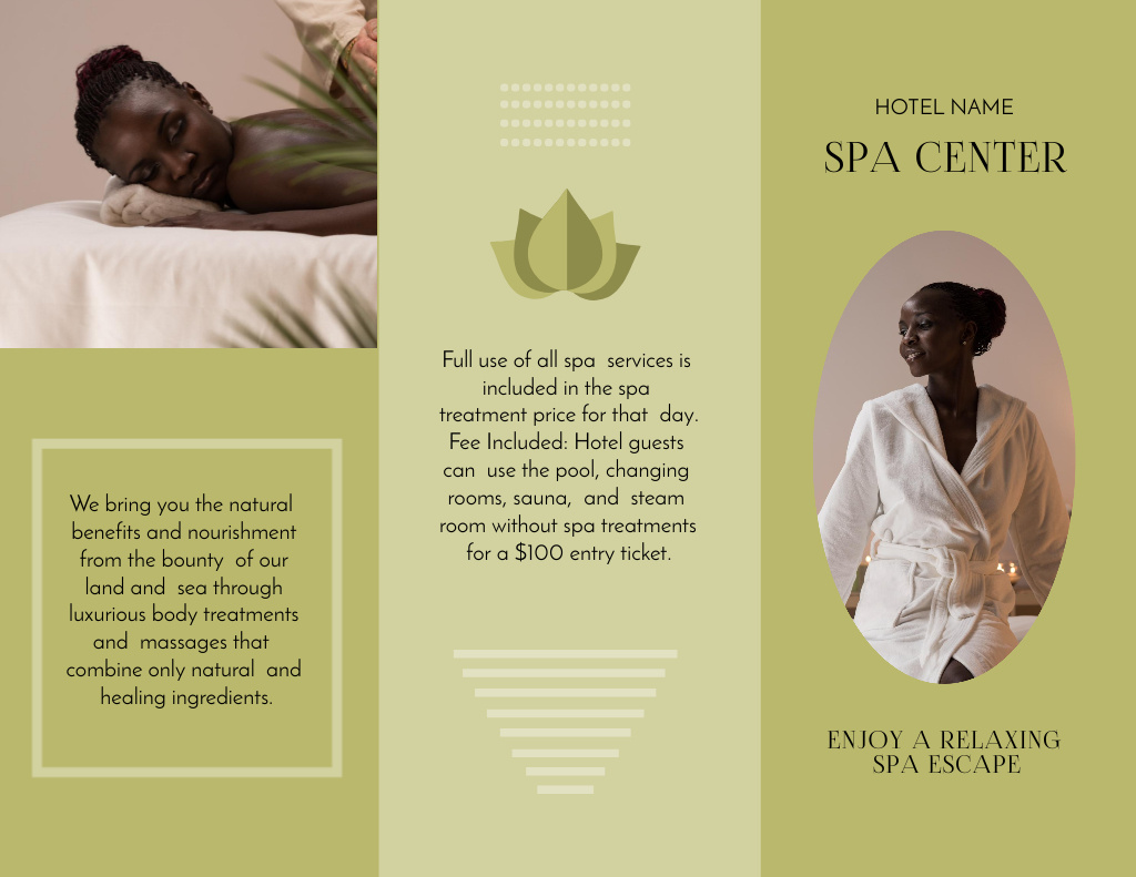 SPA Services Offer Brochure 8.5x11in Z-fold Design Template