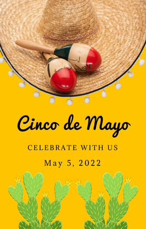 Invitation to the Celebration of Cinco de Mayo Invitation 4.6x7.2in Design Template