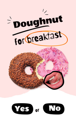 Yummy Bright Glazed Donuts Instagram Story Design Template