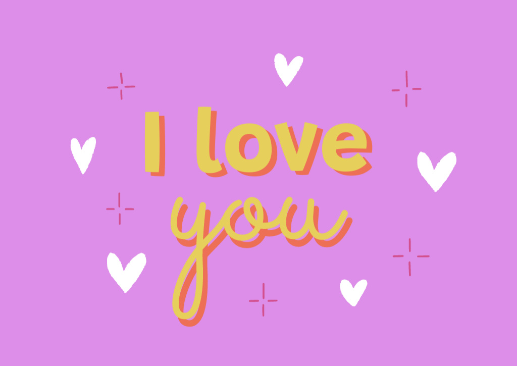Platilla de diseño Simple Valentine's Day Holiday Greeting on Purple Postcard