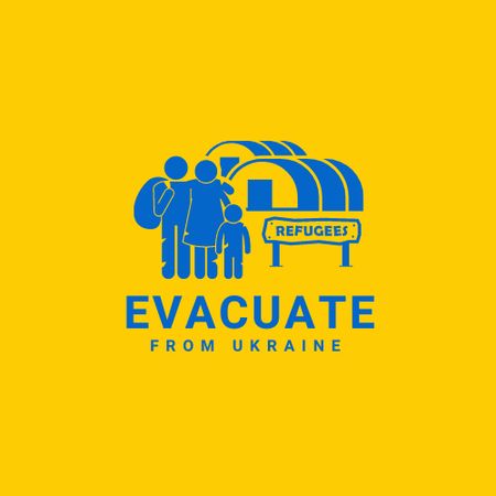Plantilla de diseño de evacuate from ukraine Logo 