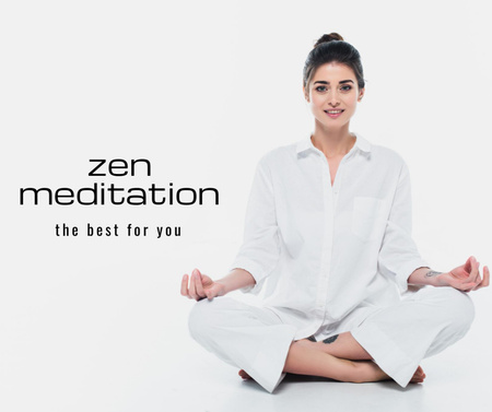 anúncio de meditação zen Facebook Modelo de Design
