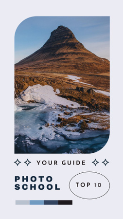 Designvorlage Photo School Offer with Mountain Landscape für Instagram Story