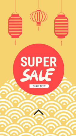 Chinese New Year Super Sale Announcement Instagram Video Story Design Template