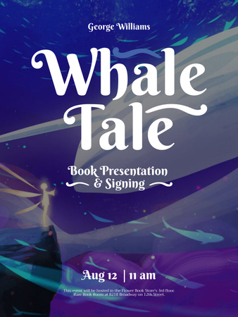 Book Presentation Announcement with Magic Illustration Poster US Design Template