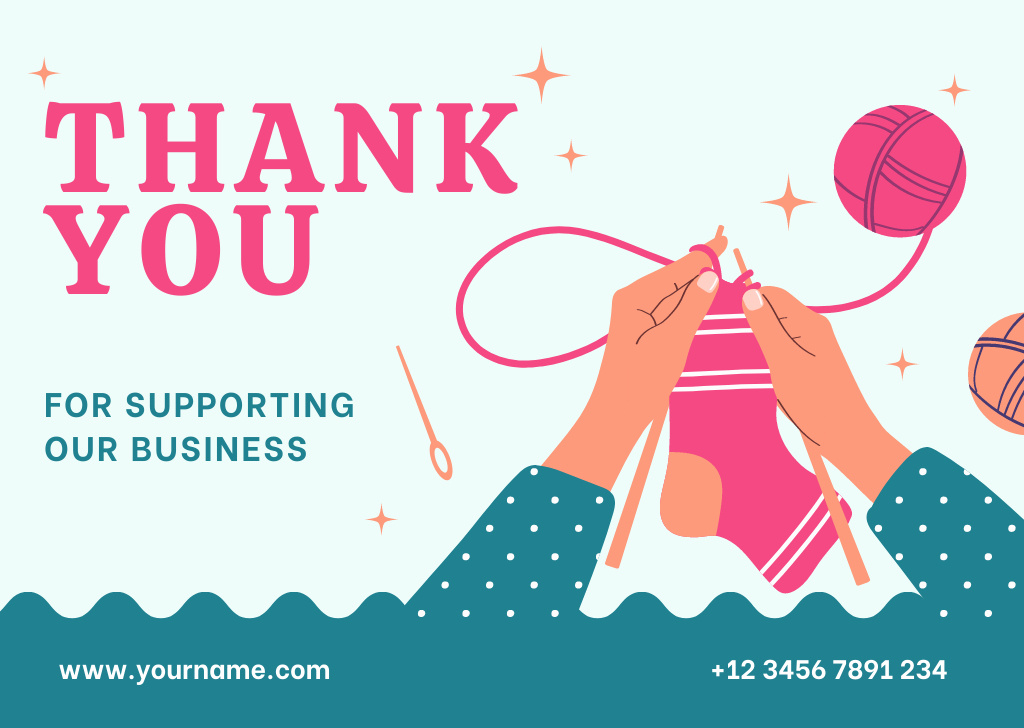 Words of Thanks for Supporting Craft Business Card Πρότυπο σχεδίασης