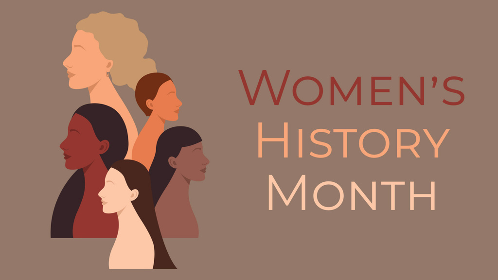 Commemorating Women's Legacy During Women’s History Month Zoom Background Modelo de Design