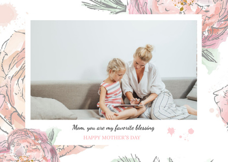 Happy Mother's Day postcard Postcard 5x7in Modelo de Design