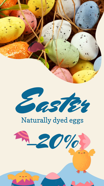 Sale Offer For Dyed Easter Eggs Instagram Video Story Tasarım Şablonu