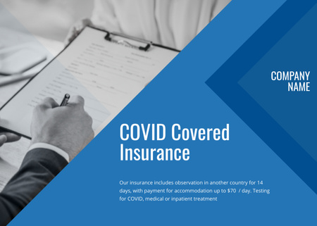 Сovid Insurance Offer Flyer 5x7in Horizontal Design Template