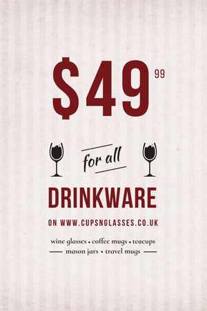 Drinkware Sale Glass with red wine Tumblr Πρότυπο σχεδίασης