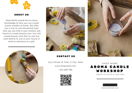 Ontwerpsjabloon van Brochure van Workshop Aanbieding voor Handgemaakte Aromakaarsen