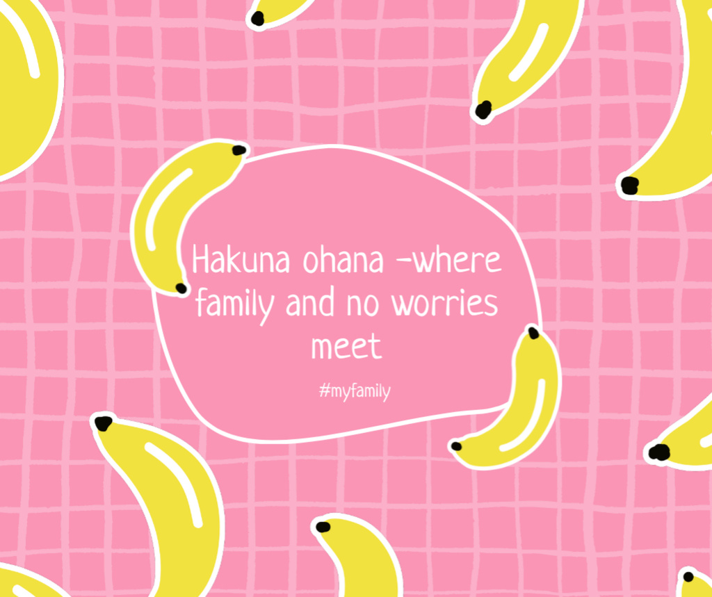 Designvorlage Inspirational Quote with Bananas für Facebook