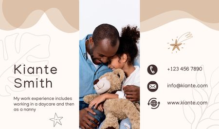 Modèle de visuel Child Care Specialist Introductory Card - Business card