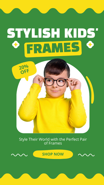 Designvorlage Offer Stylish Children's Frames at Discount für Instagram Video Story