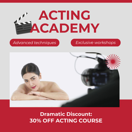 Acting Academy Course Promotion With Techniques And Discounts Animated Post Design Template