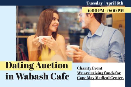 Dating Auction in Cafe Gift Certificate Modelo de Design